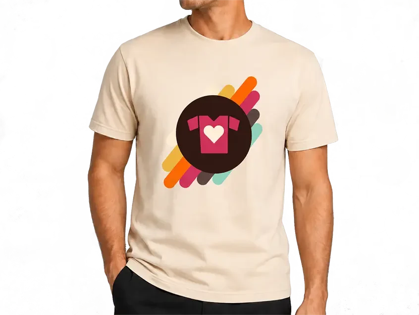 Remera con un logo grande estampado en el frente